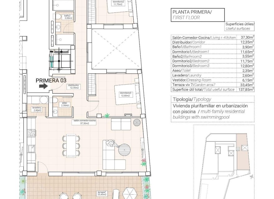 Nowa konstrukcja - Apartament - Hondón de las Nieves - Pueblo