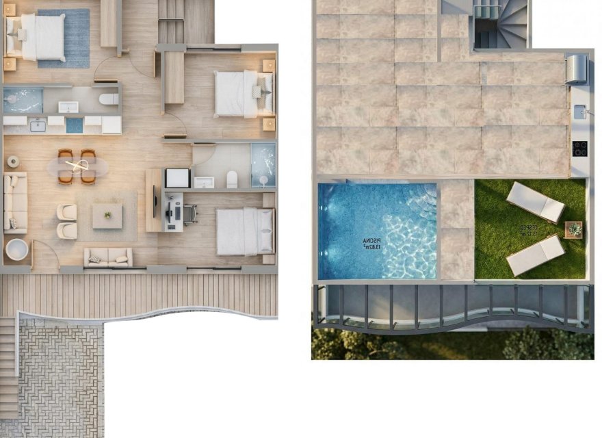 Nowa konstrukcja - Bungalow - Pilar de la Horadada - parques de Andromeda